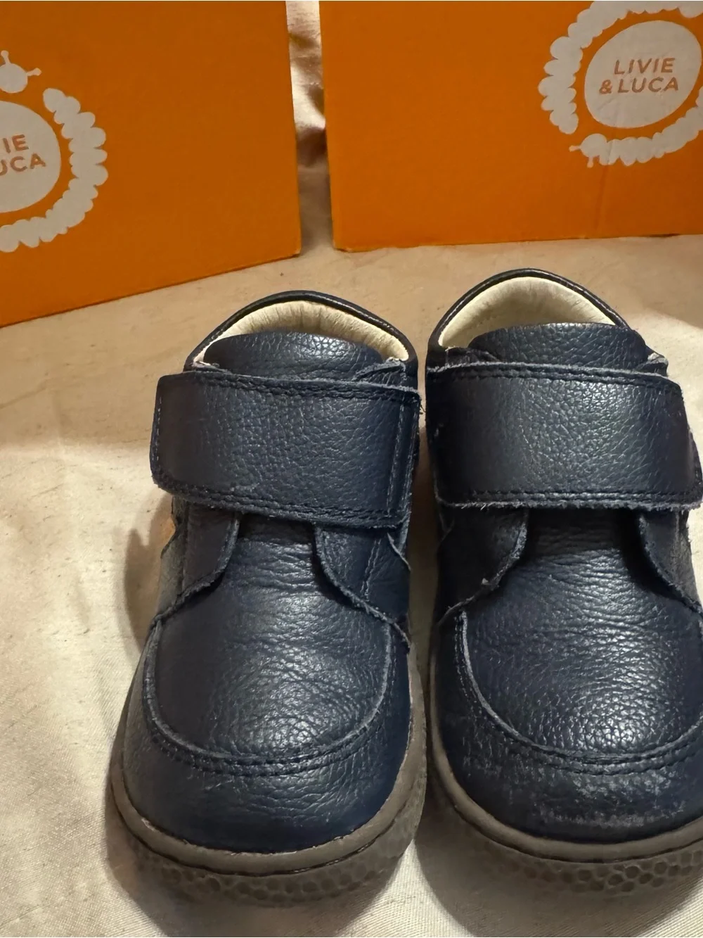 Livie & Luca Maverick Navy Leather School Uniform Loafers Toddler 9